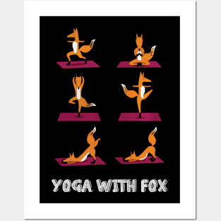 Fox yoga Posters and Art